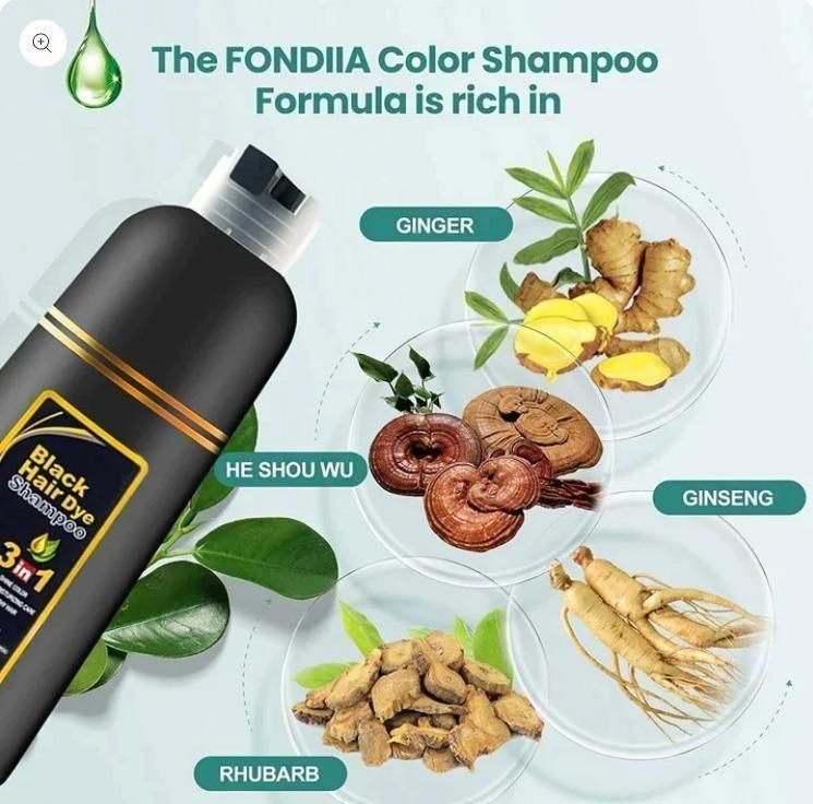 Instant Black Herbal Hair Dye Shampoo, Natural Coverage in 5 Mins (3 in one 100ml) Pack Of 2